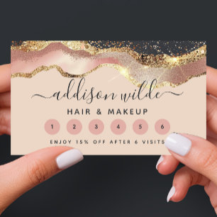 Modern skrift för  Rosa Grått och Guld Elegant Lojalitetskort