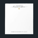 Modern skrift från Anteckningsblockets skrivbord Anteckningsblock<br><div class="desc">Ett enkelt och modernt anteckningsblock med ditt namn i ett handskrivet skript med ett guld-hjärta under. Anpassa den till ditt kontor. Detta enkla och moderna anteckningsblock ger en underbar gåva. Designad av Blackberry Boulevard.</div>