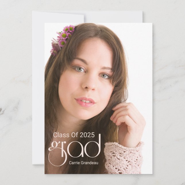 Modern skrift I fotograd-varning Inbjudningar (Framsida)