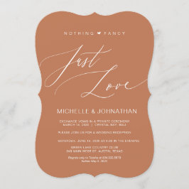 Modern skrift, koppar, Bröllop Elopement Recept Inbjudningar