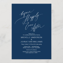 Modern skrift, marinblått, Bröllop Rehearsal Midda