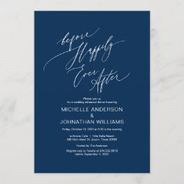 Modern skrift, marinblått, Bröllop Rehearsal Midda Inbjudningar