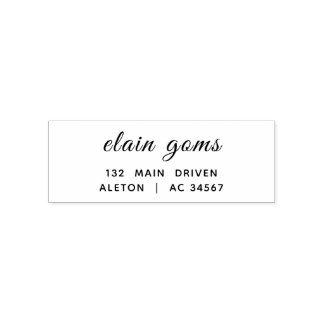 Modern skrift | Minimalistisk elegant returadress Självfärgande Stämpel
