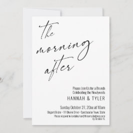 Modern skrift morgonen efter Bröllop Brunch Inbjudningar