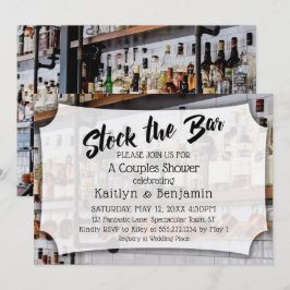 Modern skrift, Photo Lagrar i Pub Par Shower Inbjudningar