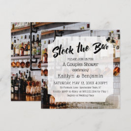 Modern skrift, Photo Lagrar i Pub Par Shower Inbjudningar