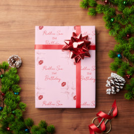 Modern Skrift Sassy Rosa Födelsedagsbåge Välkommen Presentpapper