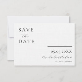 Modern skrift Spara datum, foto på baksidan Datumet