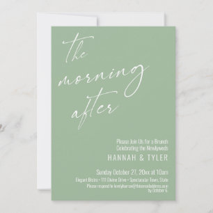 Modern skrift Stilen dagen efter Brunch Sålgrön Inbjudningar