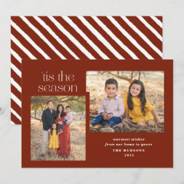 Modern skrift Tis Season Calligraphy Photo Hol Julkort