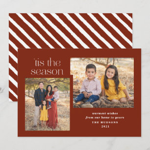 Modern skrift Tis Season Calligraphy Photo Hol Julkort