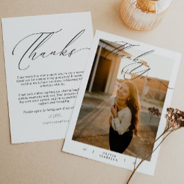 Modern skrifttypografi fotoexamen tack kort