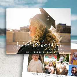 Modern skript 8 - fotosamling enkel Studenten Inbjudningar