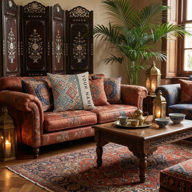 Modern  skript abstrakt chic modern rustik  kudde (Skapare uppladdad)