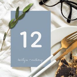 Modern skript - blått minimalistiskt Bröllop Inbjudningar