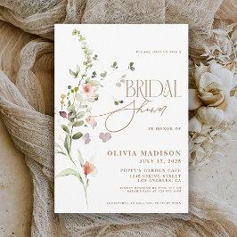 Modern Skript Boho Blomsterträdgård Bröllopsdusch Inbjudningar