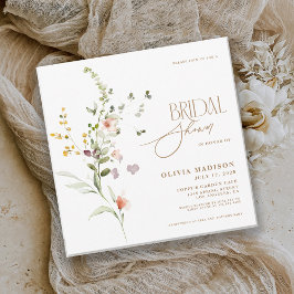 Modern Skript Boho Blomsterträdgård Bröllopsdusch Inbjudningar