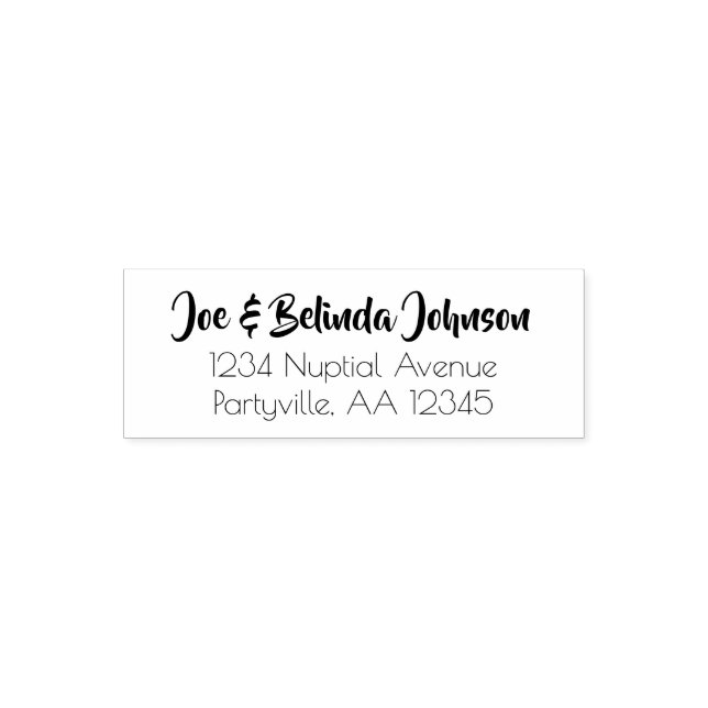 Modern skript Bröllop Adress Självfärgande Stämpel (Design)