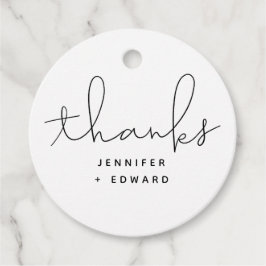 Modern skript Bröllop Black and White Gåvor Etiketter
