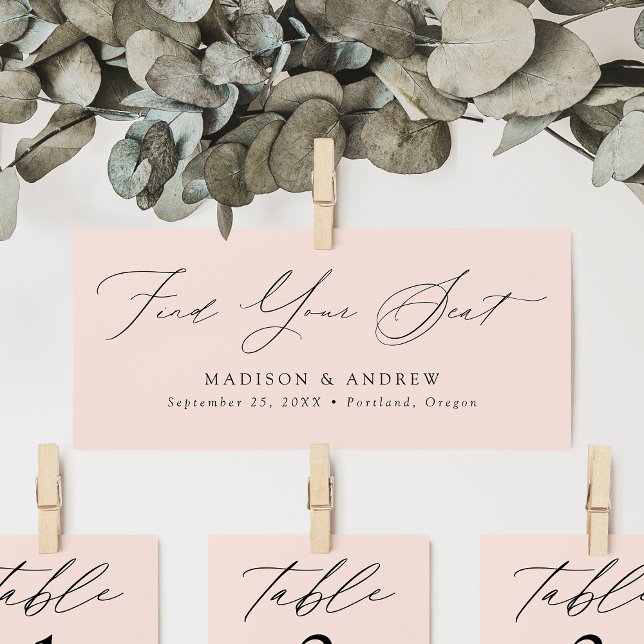 Modern skript Bröllop Hitta ditt sätesrubrikkort Inbjudningar (Skapare uppladdad)