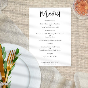 Modern skript Bröllop Menu Any Färg Poster