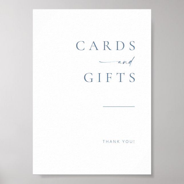 Modern skript Bröllopskort + Poster för presenter  (Framsidan)