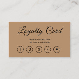 Modern skript Brown enkel Lojalitetskort