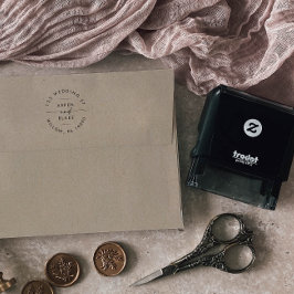 Modern skript, cirkulär Adress i Bröllop Självfärgande Stämpel