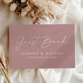 Modern skript Dusty Ro Photo Bröllop Gästböcker