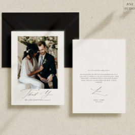 Modern skript - enkel fotopatron i Bröllop Tack Kort