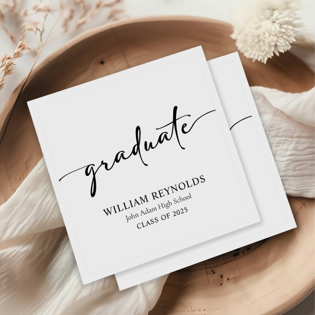 Modern skript - enkelt foto Studenten Pappersservett (Skapare uppladdad)