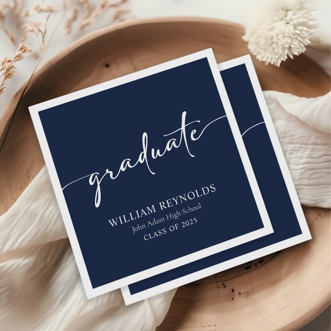 Modern skript - enkelt foto Studenten Pappersservett (Skapare uppladdad)