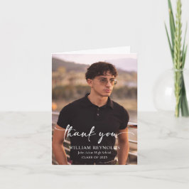 Modern skript - enkelt foto Studenten Tack Kort