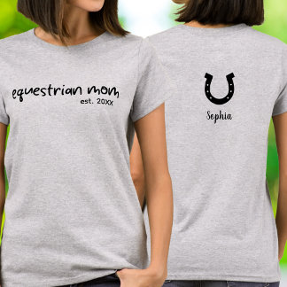 Modern Skript Equestrian Mamma Etablerat År T Shirt