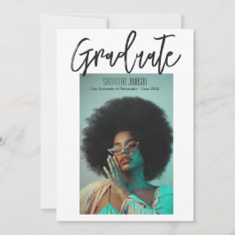 Modern Skript Examenfoto Annonsering Inbjudningar