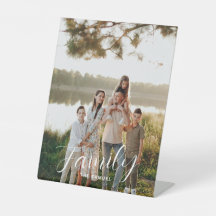 Modern Skript Familjefoto & Namn Anpassningsbar