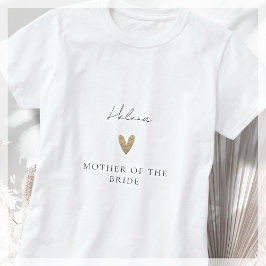 Modern skript för budens mamma Guld Heart T Shirt