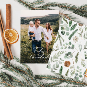 Modern skript för elegant av navidad-fotofunktiona julkort