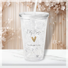 Modern skript för Flower Girl Guld Heart Take Away Mugg