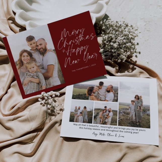 Modern skript för god jul & Gott nytt år Julkort (Skapare uppladdad)