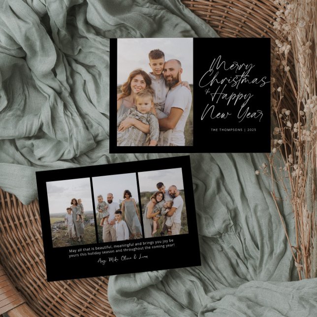 Modern skript för god jul & Gott nytt år Julkort (Skapare uppladdad)