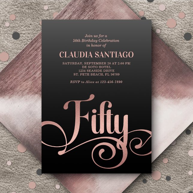 Modern skript från 50:e födelsedagen inbjudningar (Skapare uppladdad)