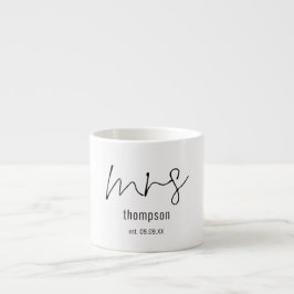 Modern skript, fru Namn Bride Bröllop Box Gift Espressomugg