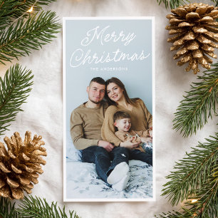 Modern Skript God Jul Hög Foto Julkort