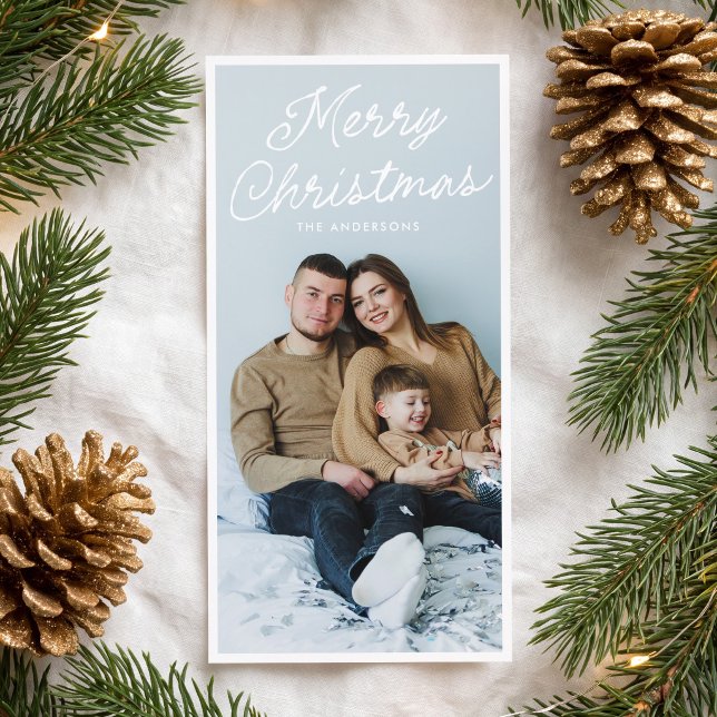 Modern Skript God Jul Hög Foto Julkort (Skapare uppladdad)