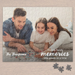 Modern skript gör minnen Familjefoto Pussel