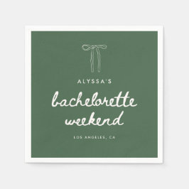 Modern Skript Grön Coquette Sjungbröllopshelg Pappersservett