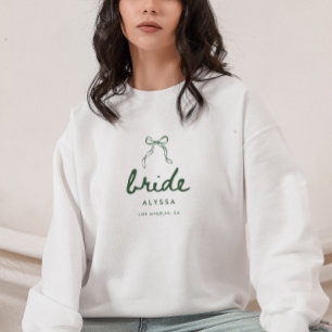 Modern Skript Grön Coquette Slöja Brud Bröllop T Shirt