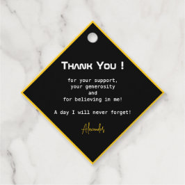 Modern skript Guld Black Studenten Tack Gåvor Etiketter