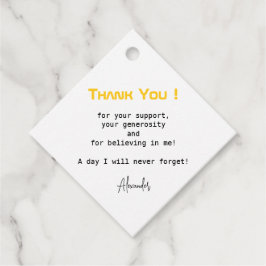 Modern skript Guld Black Studenten Tack Gåvor Etiketter